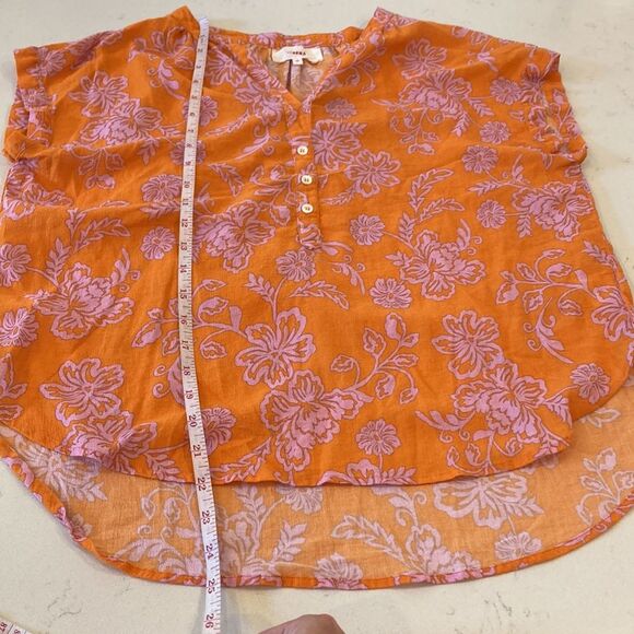 Xirena 100% Cotton Tropicana Button Down Short Sleeve Sun Bright Floral Sam Top - Picture 7 of 9